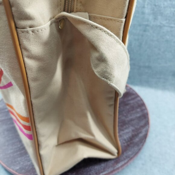 American Express Vintage Travel Bag With Retro Stripe Design READ Small Spot - Picture 9 of 15